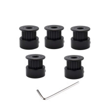 5 stuks Zwart GT2 Katrol 20T 5mm boring voor Creality Ender 3 V2 Pro 3s CR10 CR-10S CR6 SE 3D Printer Onderdelen 6mm Breedte Riem 20 Tanden 2GT Stapp