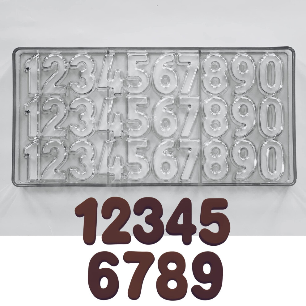Stampo Per La Creazione Di Numeri Di Cioccolato Candymake - Stampi Per Cioccolato Professionali - Policarbonato Senza Bpa - Crea I Tuoi Numeri Di-image