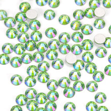 3000Pcs Light-green Ab Crystal Rhinestones Glass Flatback Rhinestones Mini Gemstones for Nail Face Makeup Art Crafts Clothes Decoration-(SS4 1.6mm Lig