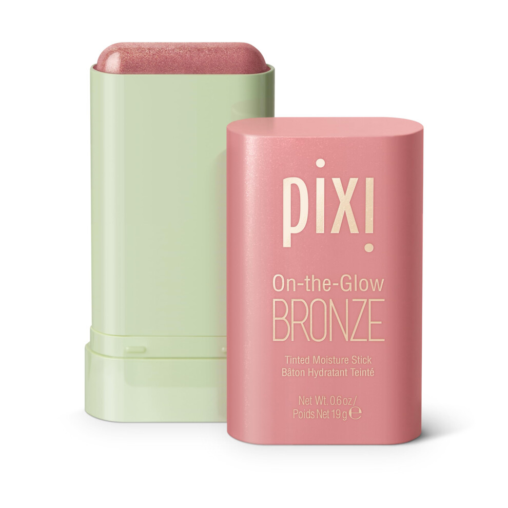 Pixi On-the-Glow Bronze - WarmGlow  Hydrating Tinted Moisture Bronzer Stick with Ginseng  Aloe Vera & Fruit Extracts  For Cheeks & Lips  19g / 0.6oz
