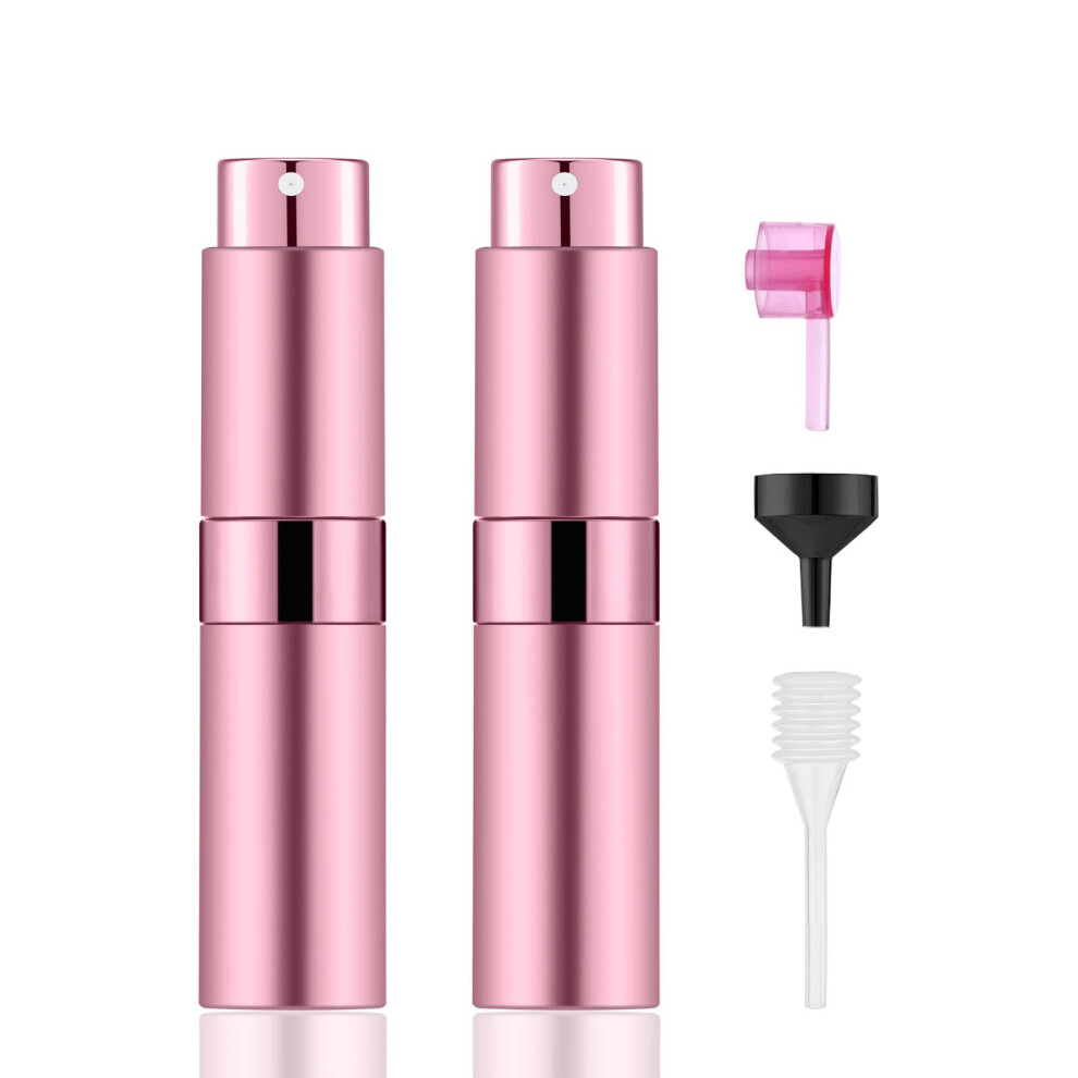 IRON BILL Lot de 2 mini vaporisateurs de parfum portables de 8 ml, rechargeables et vides, avec 3 types d'outils de recharge, flacons d'   chantill