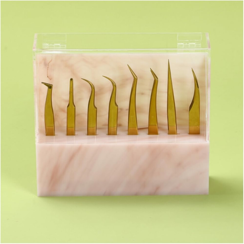 Liximmazn Dust-Proof Tweezers Holder Lash Extension Supply Stand Holder 8 Holes Tweezers Storage Holder For Eyelash Extensions Supplies Acrylic Display Stand S