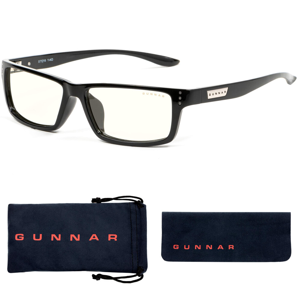 Gunnar - Premium Gaming And Computer Glasses - Blocks 35% Blue Light - Riot Onyx Clear Tint Lens Width: 57 Mm Nose: 16 Mm Frame Width: 149 Mm Te