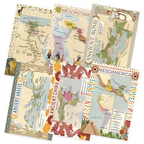 Quarterhouse Ancient Civilizations Poster Set Social Studies Classroom Learning Material