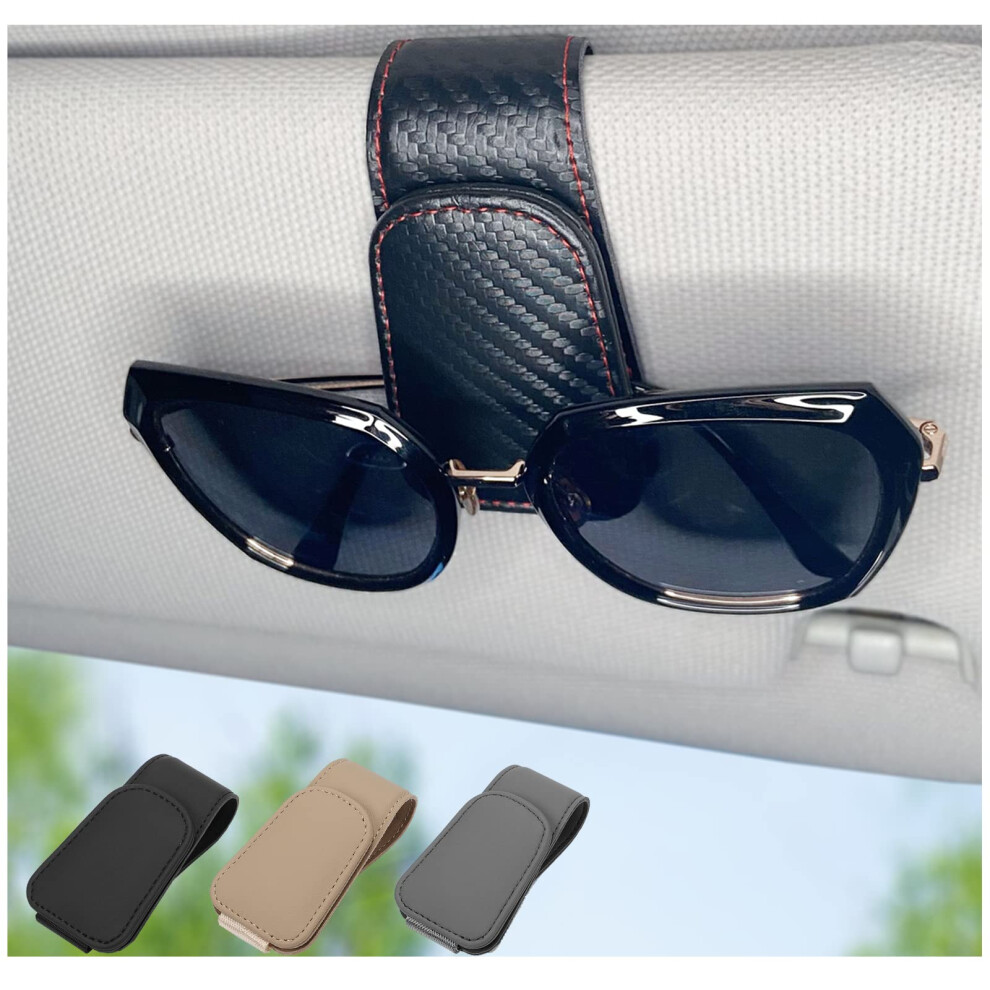 Chosmoyi Porte-Lunettes De Soleil Magn Tique En Cuir Pour Voiture, Clip Pour Pare-Soleil De Voiture, Accessoires D'int Rieur Universels Pour Lune-image
