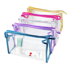 Meetory 5 stuks doorzichtige waterdichte make-uptas met ritssluiting PVC transparant plastic make-up organisatietassen reistoilettas voor badkamer va