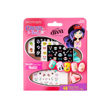 KISS Broadway Little Diva Nail Art Kit Veilig op natuurlijke nagels Moeder goedgekeurd Meer dan 250 nagelstickers 48 kant-en-klare kleine nepnagels e