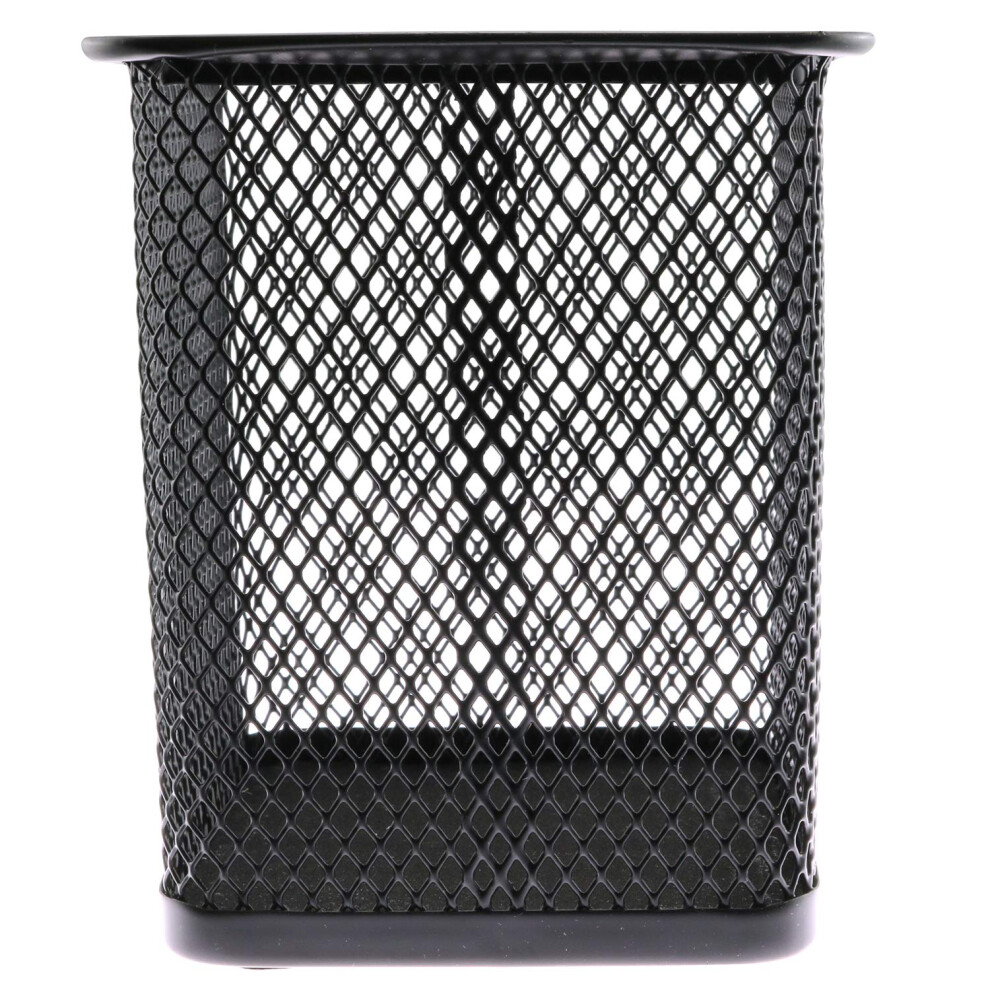 Ruiling Confezione Da 1 Portapenne A Rete A Forma Quadrata, Contenitore Multiuso In Metallo, Traforato, Organizer Da Scrivania Per Studenti, Cancelleria Per Ufficio, (Nero)-image