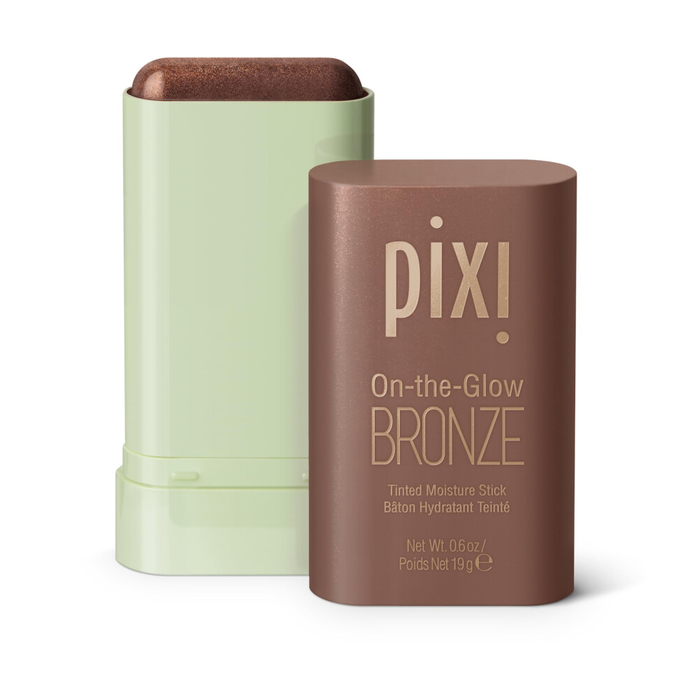 Pixi On-the-Glow Bronze - BeachGlow  Hydrating Tinted Moisture Bronzer Stick with Ginseng  Aloe Vera & Fruit Extracts  For Cheeks & Lips  19g / 0.6oz