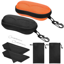 MoKo EVA Semi Hard Shell Zonnebrillenkoker Unisex Beschermende Brillenkoker Brillenkoker Houder met Metalen Ophanghaak Mini Schroevendraaier voor Her