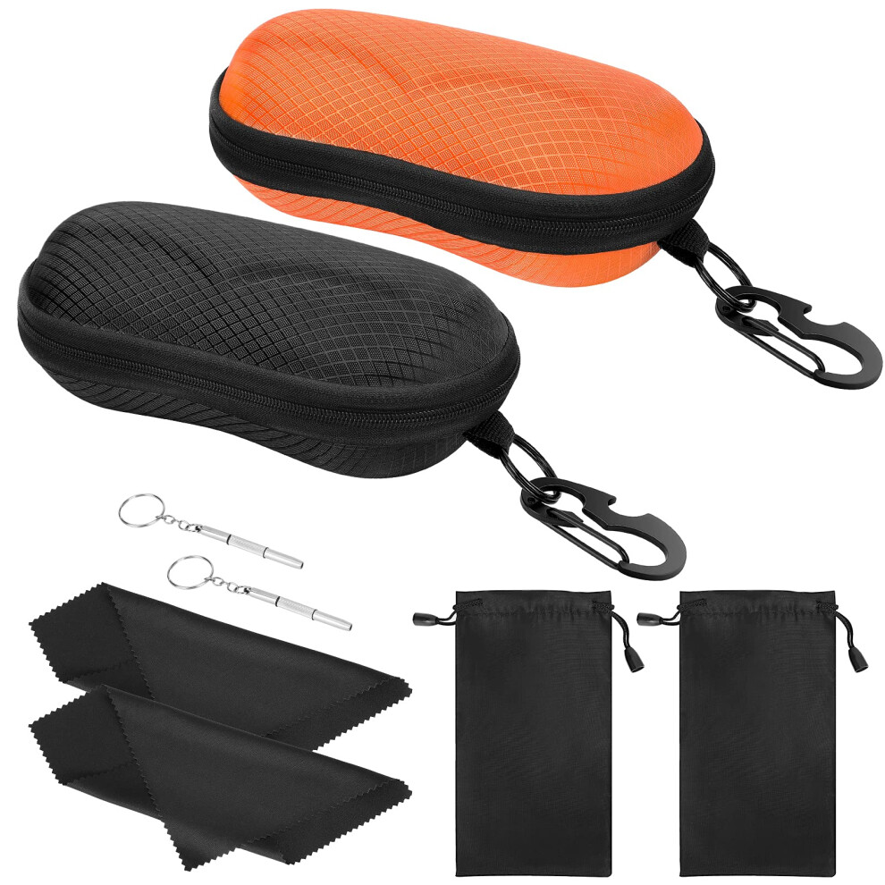 Moko Eva Semi Hard Shell Sunglasses Case Unisex Protective Eyeglass Case Glasses Case Holder With Metal Hanging Hook Mini Screwdriver For Men Women