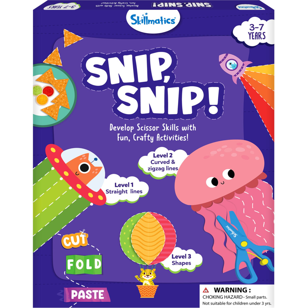 Skillmatics Art & Craft Activity Kit - Snip Snip Practice Scissor Skills Craft Kits & Supplies Gifts For Toddlers Girls & Boys Ages 3 4 5 6 7