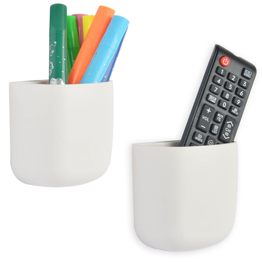 EHKIT (2 pcs/Set) Office Supplies Pen Holder Organizer Caddy Self Adhesive Cubicle Wall Mounted Stick On Store Pens  Pencils  Sticky Notes and Other S-image-OPC-PGGBGBT-NEW