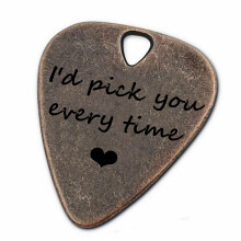 JUPPE Bronze Gitarrenplektren und Bassplektren I'd Pick You Every Time, Gitarrenplektrum mit Lederetui, Geburtstags-Musikgeschenke fr Ihn, Sie ode