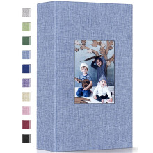Fotoalbum Popotop 4x6 - 300 fotografií, lanový obal, fotoalbumy s 300 horizontálnymi vreckami, vkladací fotoalbum pre rodinné fotografie, svadby,