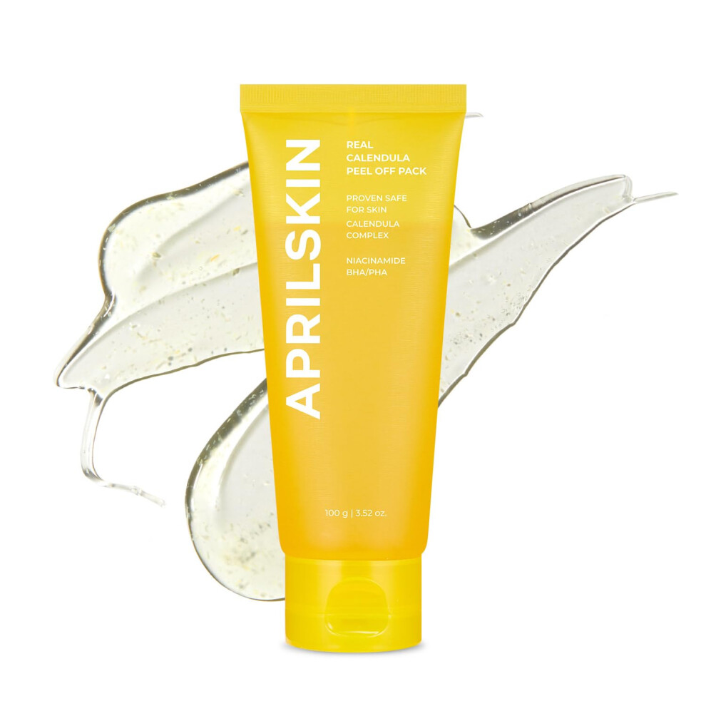 Aprilskin Calendula Peel Off Pore Minimizing Facial Mask | Vegan | Blackhead Remover Exfoliating Deep Cleansing | Pha Bha | Korean Skin Care | K Bea