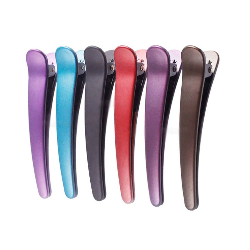 Lot De 12 Barrettes à Cheveux Professionnelles En Forme De Bec De Canard, AntidéRapantes, Multicolores, En Plastique Et MéTal, Avec NœUds Crocodi-image