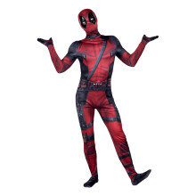 Marvel Deadpool Official Adult Deluxe Zentai Costume - Deluxe Two-Way Stretch Spandex with Invisible Zippers and Wrist Openings for Added Convenience