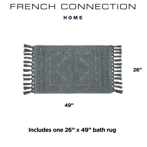 FCUK Χαλιά Μπάνιου French Connection Nellore, Υφασμένα και Κοσμημένα, Ανθεκτικά Χαλιά Μπάνιου 26" 2