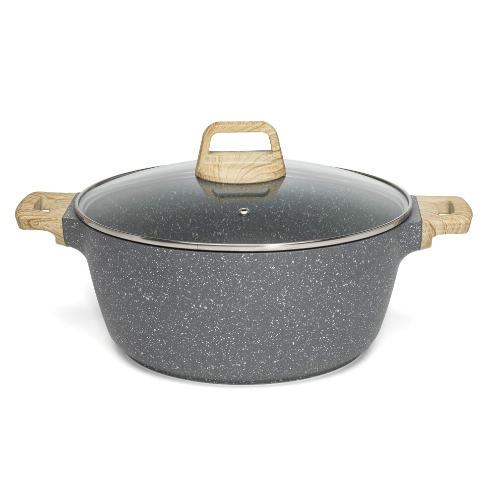 Cocotte en fonte d'aluminium Ecolution Farmhouse, rev   tement antiadh   sif durable, base en acier inoxydable, chauffage uniforme, lavable au lave-v