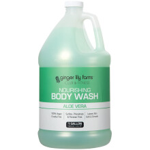 Ginger Lily Farms Club & Fitness Nourishing Body Wash 100% Vegan & Cruelty-Free Bath & Shower Gel for Men and Women Aloe Vera Scent 1 Gallon (128