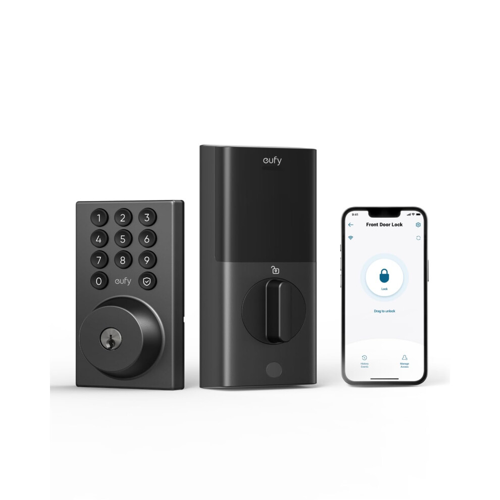 eufy Smart Lock C30  Keyless Entry Door Lock  Built-in WiFi Deadbolt  Smart Lock for Front Door  No Bridge Required  Easy Installation  App Remote Con