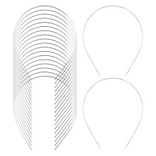 Lawie 20 Pack Bulk 1.5MM Width Thin Silver Plain Blank Hard Metal Headbands Skinny Men Wire Hair Bands Clasps Tiara Crown Hair Holder DIY Craft Acces