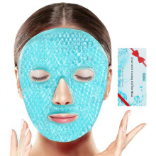 BeeVines Ice Face Mask Cooling Gel Pack for Puffy Eyes Cold & Hot Reusable Compress Frozen Eye Packs Masks for Women for Dark Circles Puffiness &