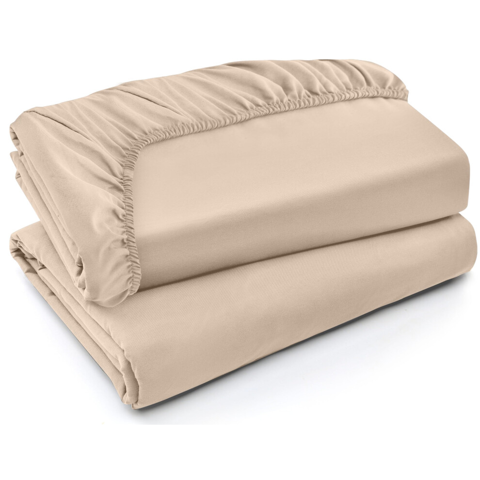 S Banas Ajustables Utopia Bedding Twin Xl - Paquete De 2 S Banas Bajeras - Microfibra Suave Cepillada - Bolsillos Profundos - Resistentes Al Enco-image