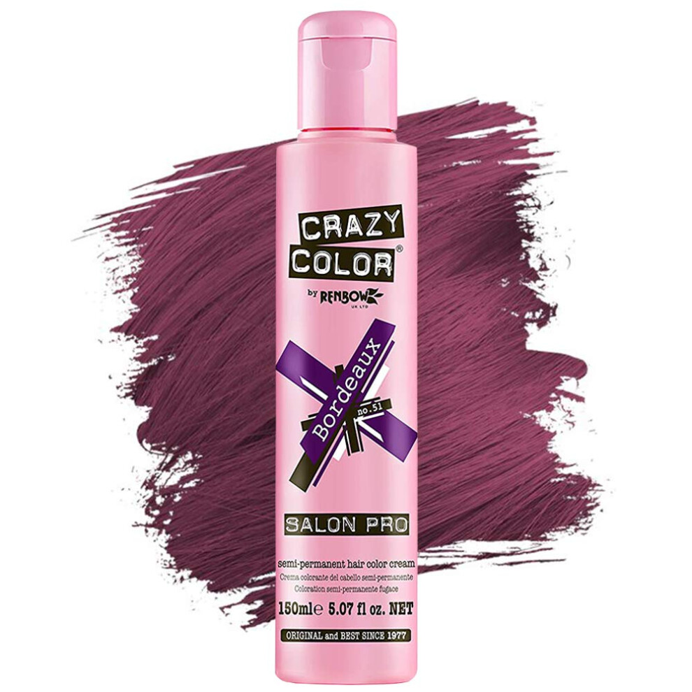 Crazy Color Hair Dye - Vegan And Cruelty-Free Semi Permanent Hair Color - Temporary Dye For Pre-Lightened Or Blonde Hair - No Peroxide Or Developer Re