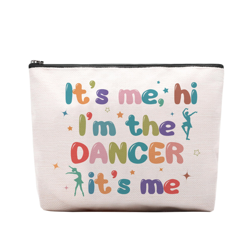 Ceasqvaa Dance Dancer Gifts Makeup Bag Birthday Gifts For Dancers Dance Bag Stuff For Women It's Me Hi I'm The Dancer Cosmetic Bag Dancing Teammat