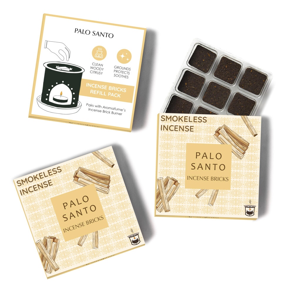 Aromafume Palo Santo Incense Bricks (3 Trays x 9 Pieces Each)  Ideal for deepened Spirituality  Meditation & Rituals  Made Using Pure Peruvian Palo Sa-image-OPC-PFWBDH8-NEW