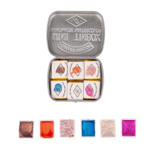 Galleria d'arte CSY - Set di acquerelli per artisti e adulti - Colori ad acquerello da viaggio con glitter metallizzati e scatola portaoggetti, p