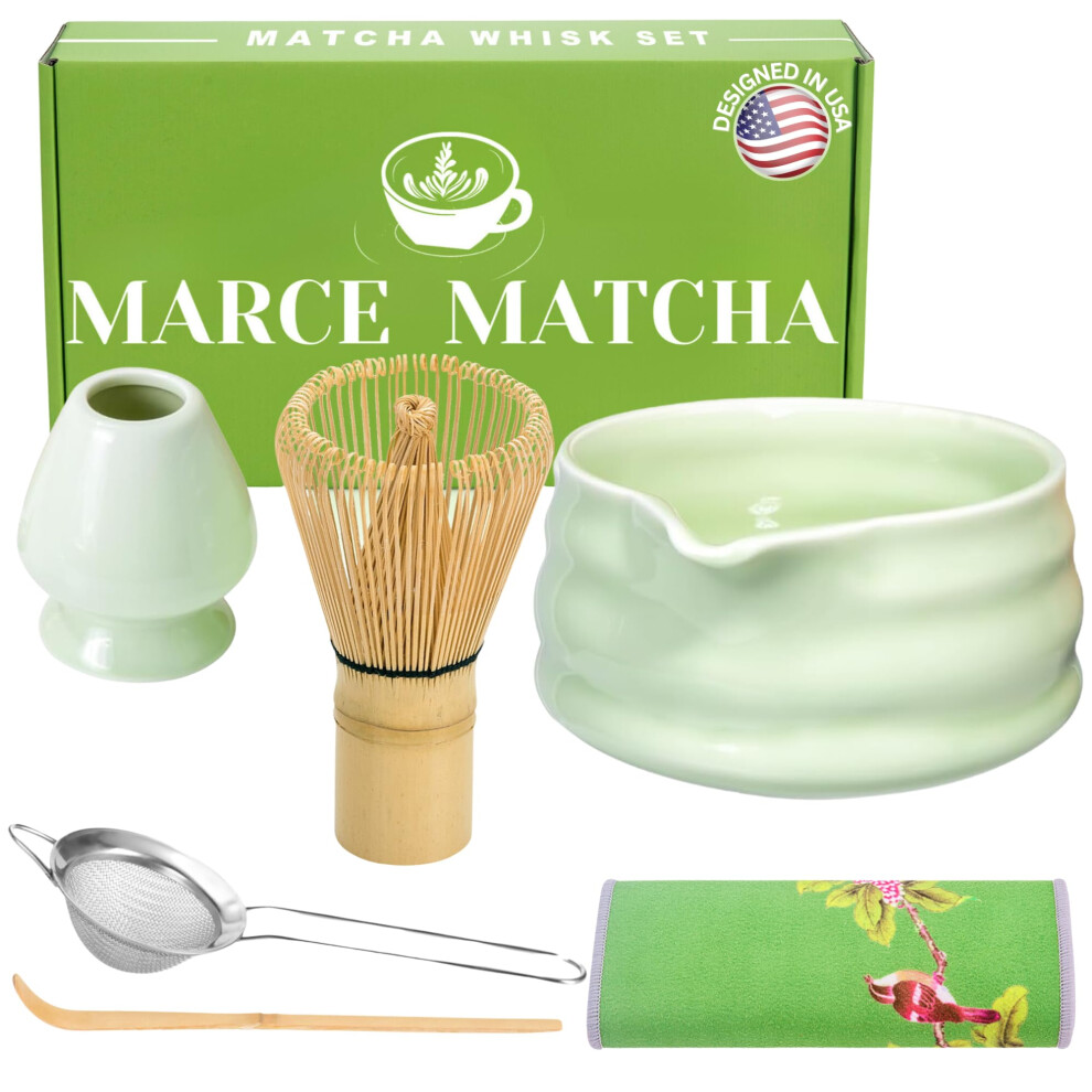 Set Di Fruste Per Matcha Marce - Ciotola Per Matcha Con Beccuccio, Frusta Per Matcha, Setaccio Per Matcha, Porta Frusta Per Matcha, Cucchiaio Per-image