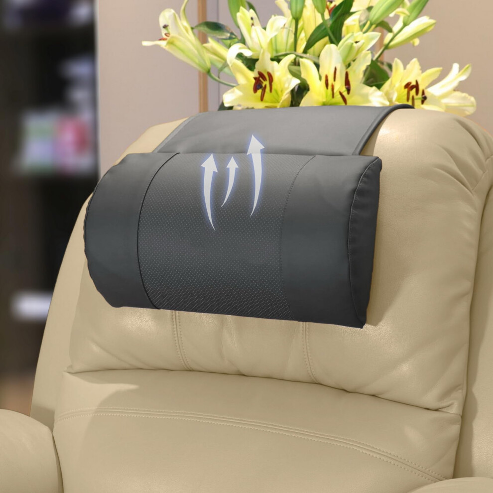 Coussin cervical AmazeCov antidérapant en mousse à mémoire de forme pour fauteuil inclinable, en cuir perforé respirant et réglable, pour soulage