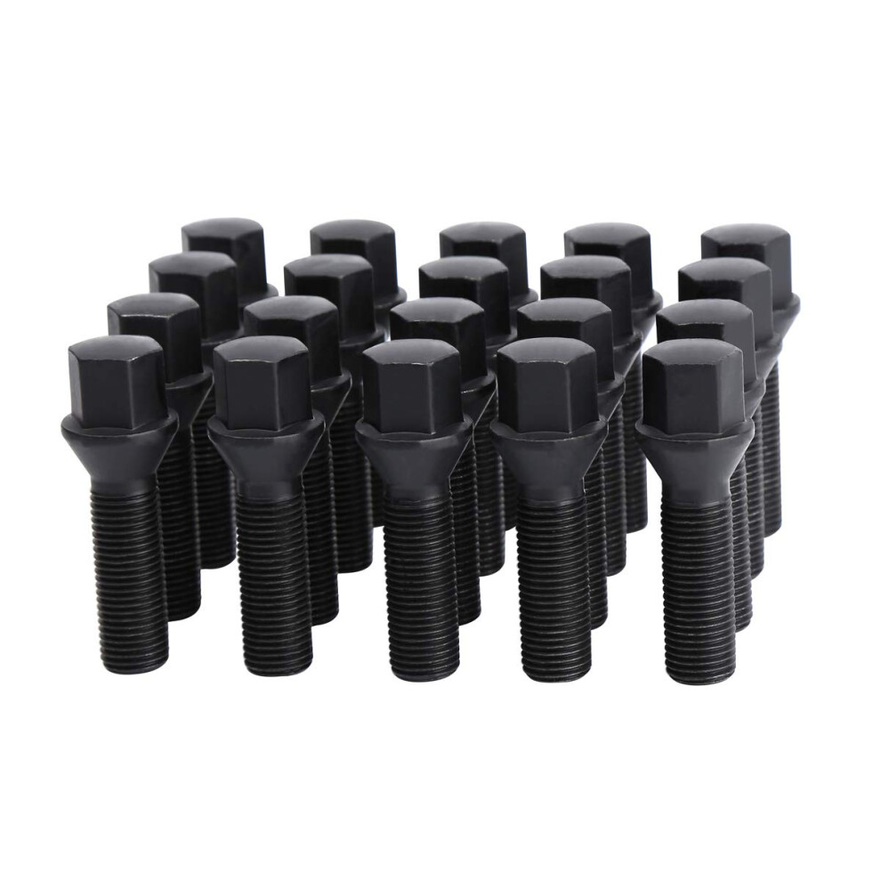 dynofit M14x1.5 Extended 20PCS Lug Bolts for Wheel Spacers  40mm Shank Conical Seat ET Lug Studs for 2003-10 X3(E83)  00-05 X5(E53)  02-08 7 Series(E6-image-OPC-PFPPFFZ-NEW
