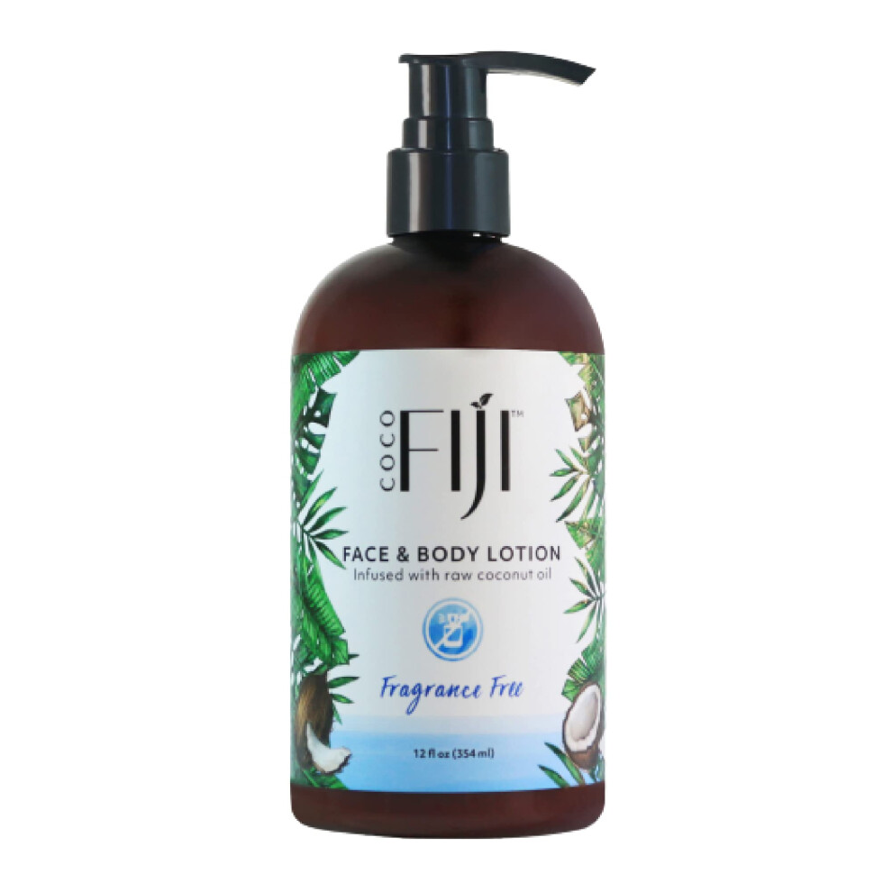 Organic Fiji Cream Coco Fiji Face & Body Lotion Infused With Coconut Oil | Lotion For Dry Skin | Moisturizer Face & Massage Lotion For Women & Men | Fragrance Free