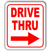 K?r gennem h?jre Arrow Red Signs - Skilt til hjemmekontor - Hjemmeskilt - Retningstegn - Indtast piletegn - Brugerdefineret tegn - ?bent lukket t