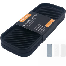 HvOvMvE Silicone Organizer Tray  Soap and Sponge Holder for Kitchen Sink  Bathroom - Storage Tray for Dish Brush  Soap Dispenser  Dishwashing Accessor