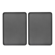 GoodCook Everday Nonstick Carbon Steel 15 x 21 Baking Sheet Set 2 Pack - Extra-Large Carbon Steel Cooking Pans Bakeware Set Cookie Sheets for Bak