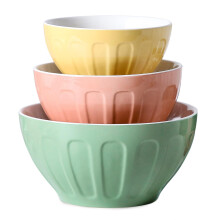 Bols de melange en ceramique de lamea pour cuisine 3 pieces grandes bols de service colores 3.13 / 1,68 / 1,18 QT Bol nidium micro-ondes profond