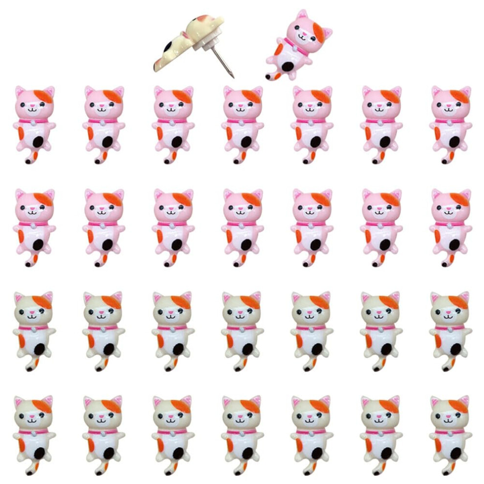 Marque Duolai Lot de 30 punaises d   coratives en forme de chat et de petite fleur pour tableau blanc, tableau en li   ge, photo, mur, accessoires d
