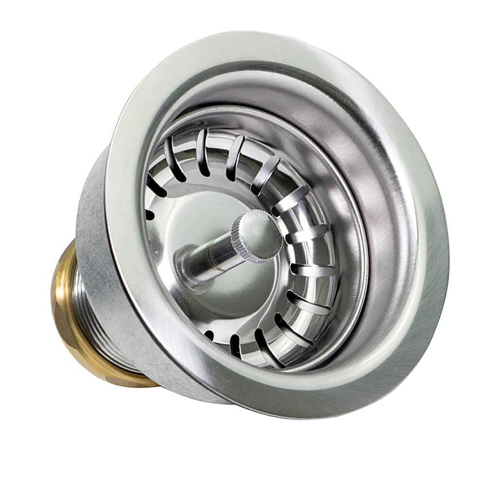 Highcraft 9754 Kitchen Sink (3-1/2 Inch) Stainless Steel Drain Assembly With Strainer Basket And Snaplock Stopper Long Extended Shank (3-3/4 Inch) 1 804595075326