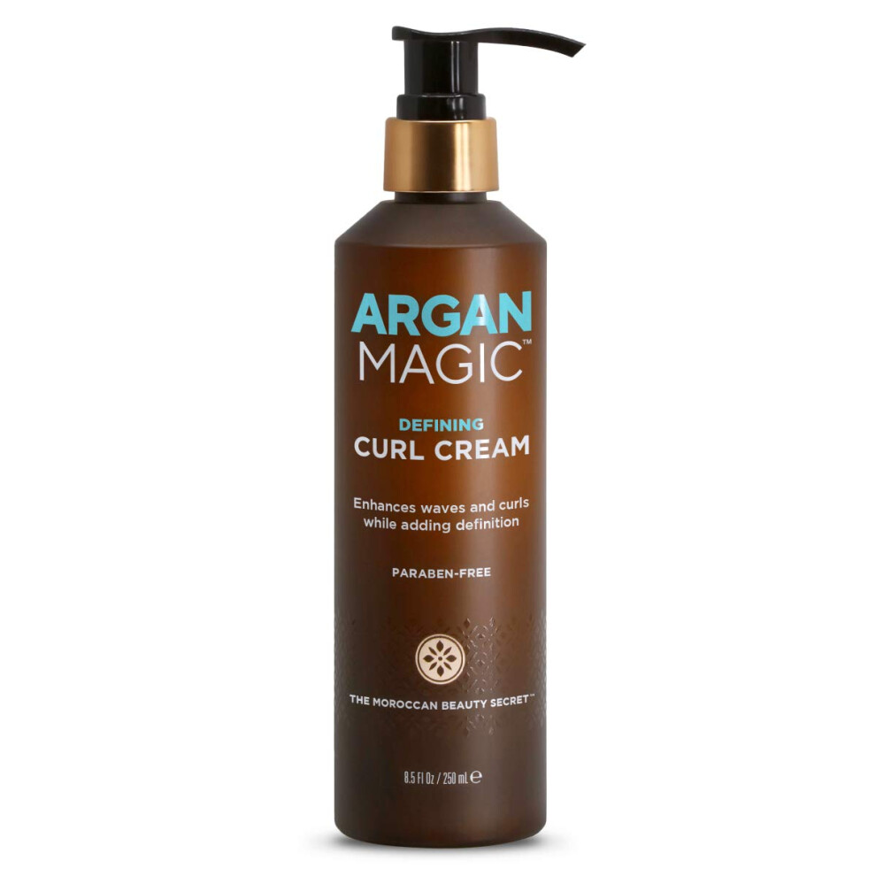 Argan Magic Cream Defining Curl - Enhances Waves And Curls While Adding Definition Conditions Detangles And Reduces Frizz Paraben Free (8.5 Ounce