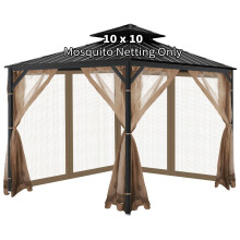 OIPUNSHLE Universelles Ersatz-Moskitonetz für Pavillon, 10'x10', 4-Panel Wände für Terrasse mit Reißverschluss