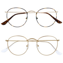 OPULIZE Sol - Okulary blokujace niebieskie swiatlo 2 szt. Okragle metalowe Retro Poprawiaja sen Zmniejszaja bσl glowy Okulary do komputera Gaming Ant
