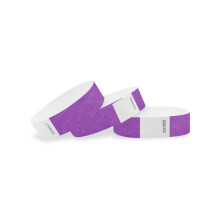 WristCo Violetit Tyvek -rannekkeet tapahtumiin - 500 kpl - Mukavat ja repeämättömät paperirannekkeet Henkilöllisyystodistusrannekkeet konsertteih