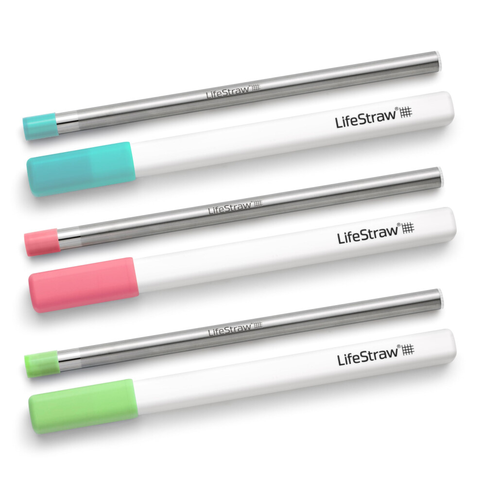 LifeStraw Sip 3-Pack  Reusable Stainless Steel Water Filter Drinking Straw with 3 Carry Cases  Removes Microplastics  Bacteria and Parasites for Trave-image-OPC-PGGBJGZ-NEW