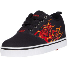 Heelys Pro 20 Prints Skate Shoe til voksne sm? og store b?rn - ?ndbar mikrofiberforing polstret fodseng og langvarig fodt?j sort/r?d flammer 2 li