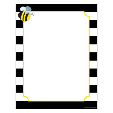 Barker Creek Designer Computer Paper Wide Stripes With Bee 8,5 x 11 Dekorativ printerpapirpapir 50 ark pr. PKG Home School and Office Supplies (7
